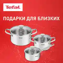 Набор кастрюль 18/20 см + ковш 14 см Tefal Cook Eat с крышками, для всех типов плит