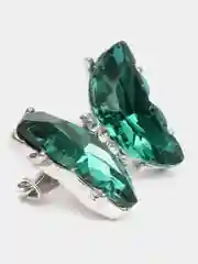 Зеленый брошь Бабочка с крупными камнями