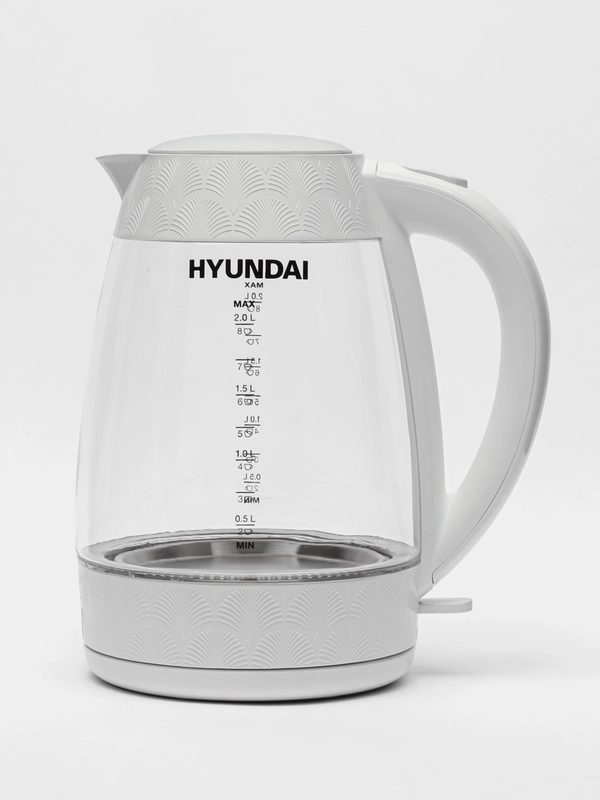 Чайник электрический Hyundai HYK-G4506, 2200 Вт, белый