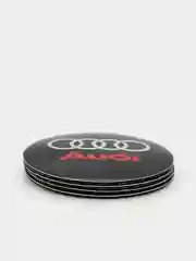 Наклейки на диски, колпаки Audi сферические, изогнутые, 56 мм, 4 штуки