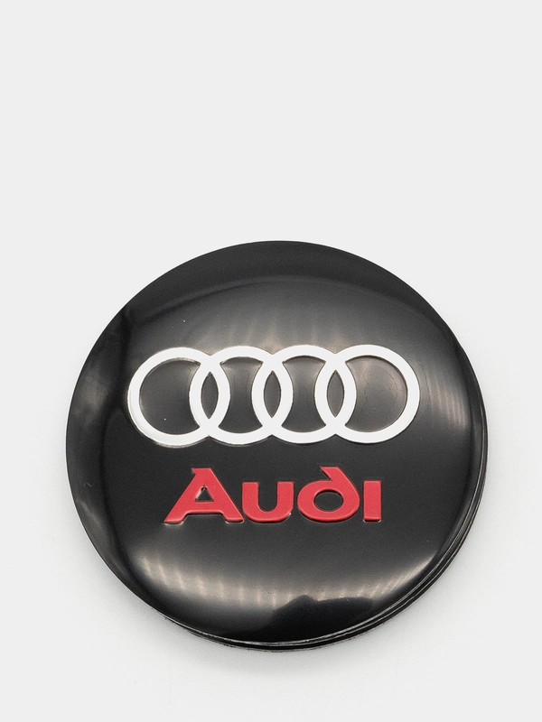 Наклейки на диски, колпаки Audi сферические, изогнутые, 56 мм, 4 штуки