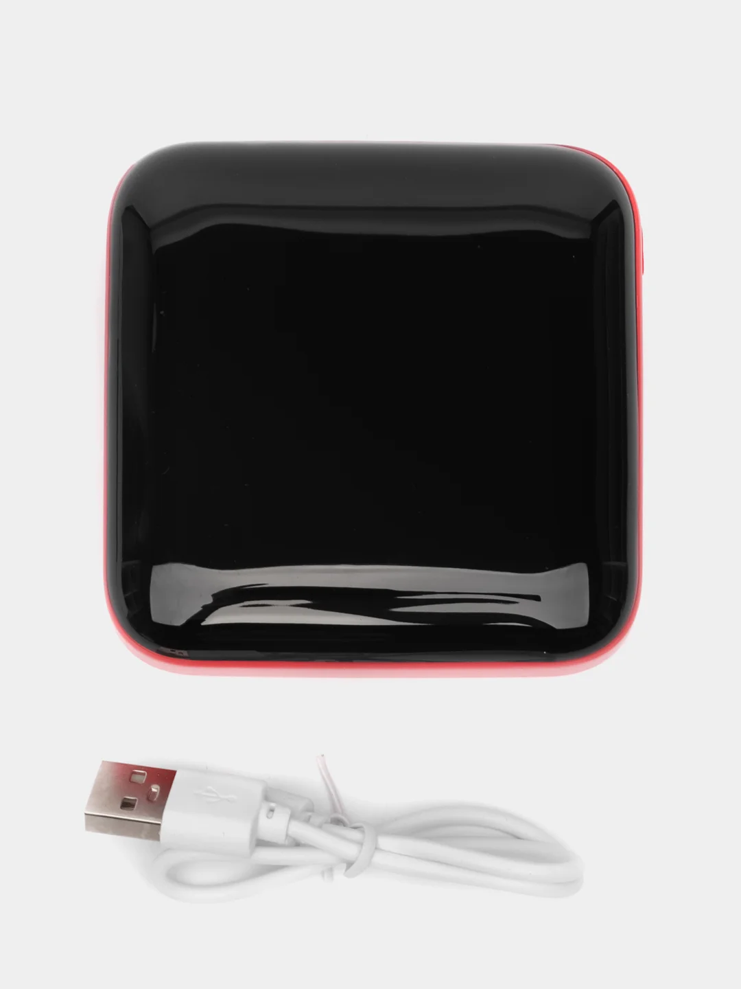 Алый внешний аккумулятор Power Bank 4500 mAh, Powerbank повербанк, с проводами