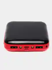 Алый внешний аккумулятор Power Bank 4500 mAh, Powerbank повербанк, с проводами