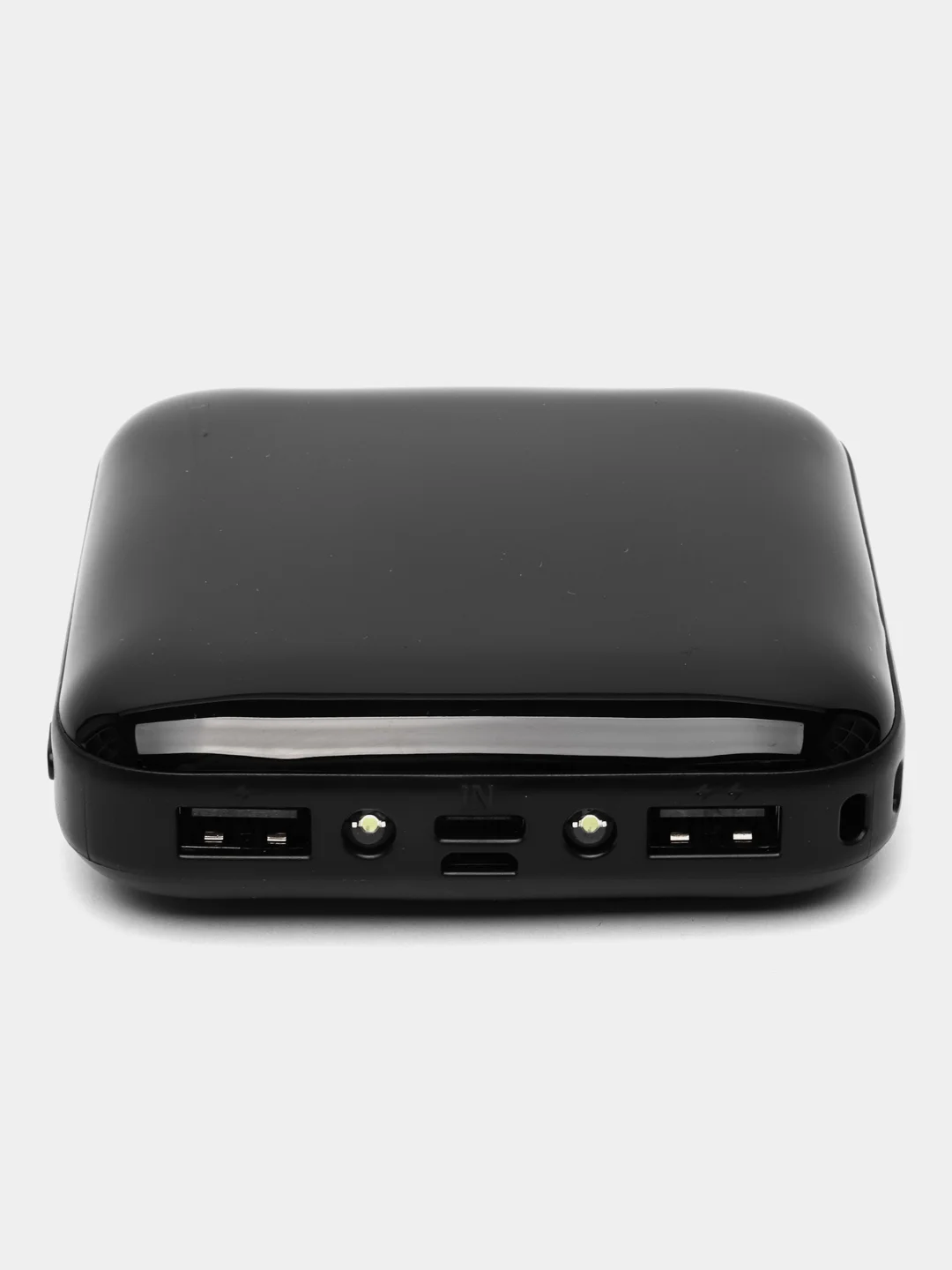 Черный внешний аккумулятор Power Bank 4500 mAh, Powerbank повербанк, с проводами
