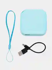 Бирюзовый внешний аккумулятор Power Bank 4500 mAh, повербанк компактный