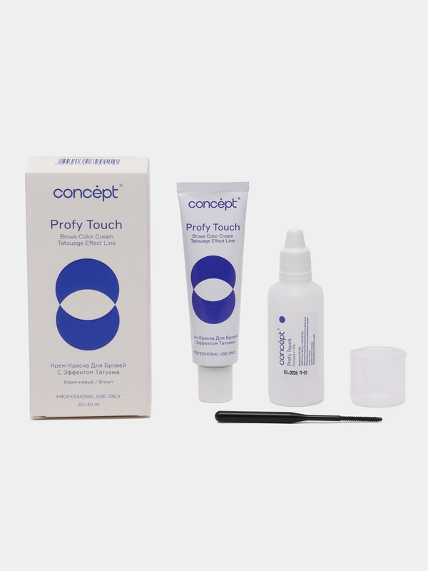 Concept Profy Touch Крем-краска для бровей с эффектом татуажа, коричневый, 30 + 20мл