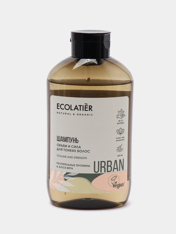 Ecolatier Urban Шампунь Объем и сила для тон. волос растительные протеины и алоэ вера  600