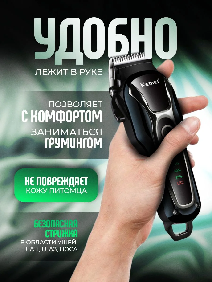 Профессиональная машинка-триммер для груминга собак и кошек, набор