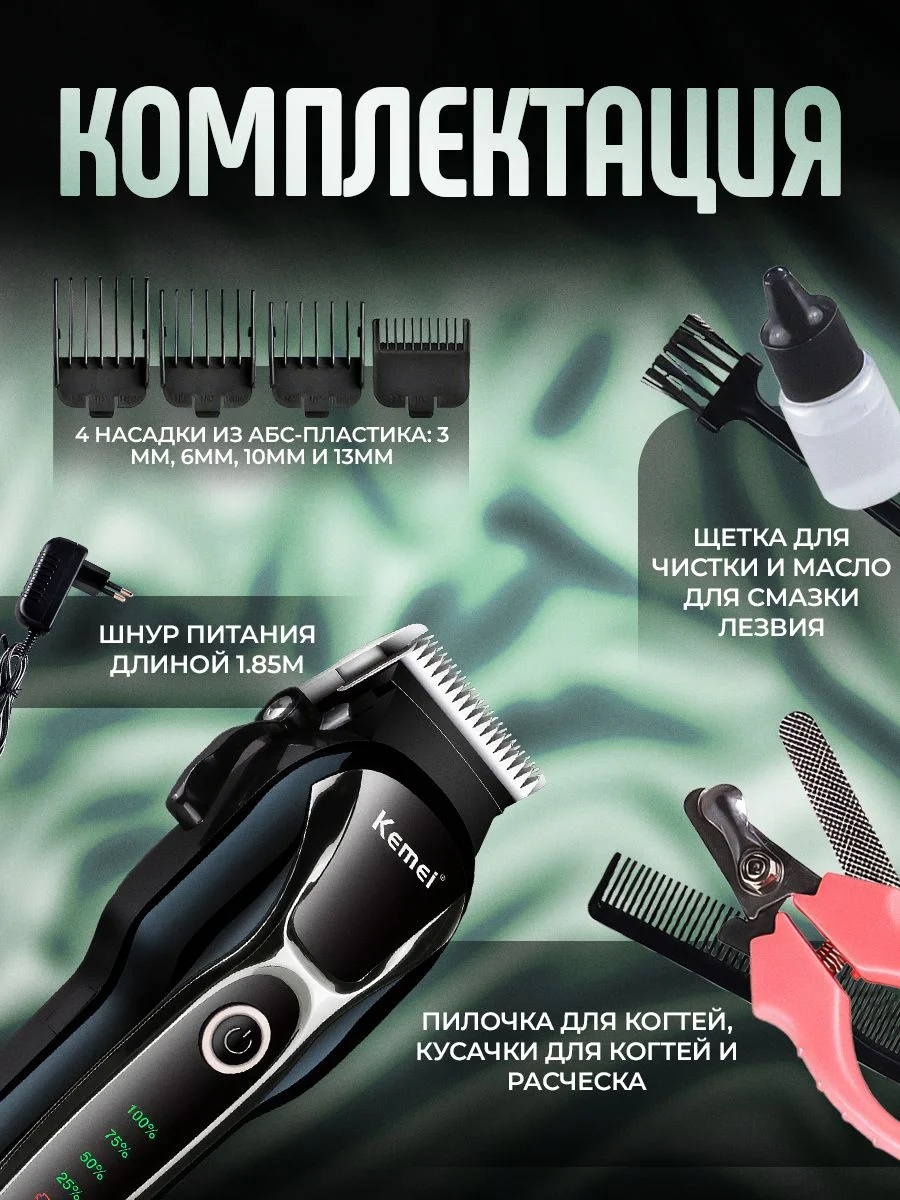 Профессиональная машинка-триммер для груминга собак и кошек, набор