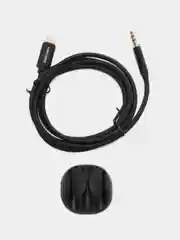 Черный аудиокабель AUX 3.5mm - Lightning, Аудиокабель для айфона из нейлона More Choice UK24i