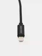 Черный аудиокабель AUX 3.5mm - Lightning, Аудиокабель для айфона из нейлона More Choice UK24i