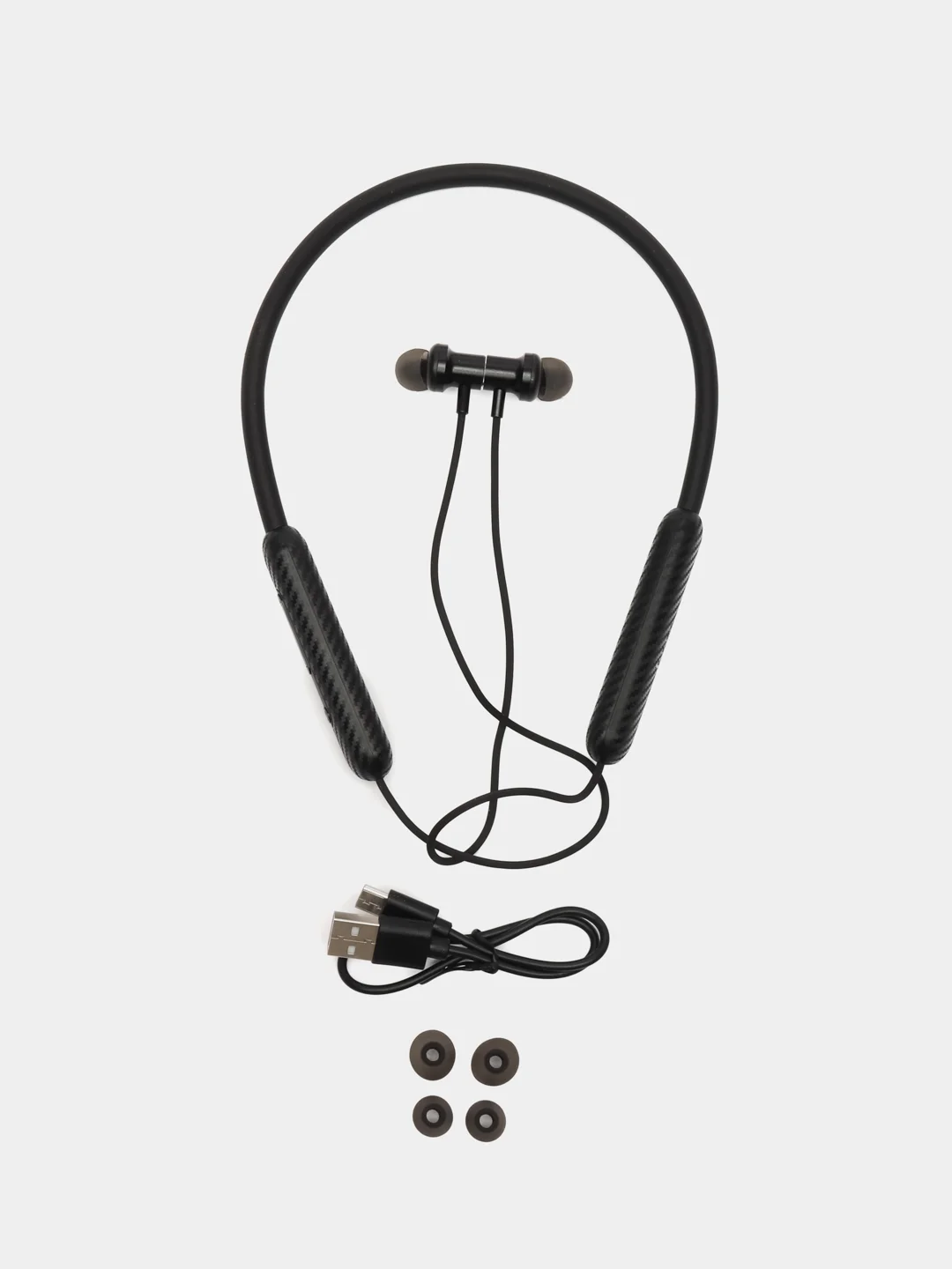 Черный bluetooth-наушники вакуумные с дугой hoco ES70, спортивные наушники 80 ЧАСОВ В РАБОТЕ