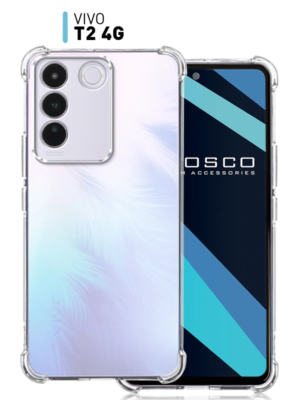 Противоударный чехол для Vivo T2 4G силиконовый ROSCO с усиленными углами и защитой камер