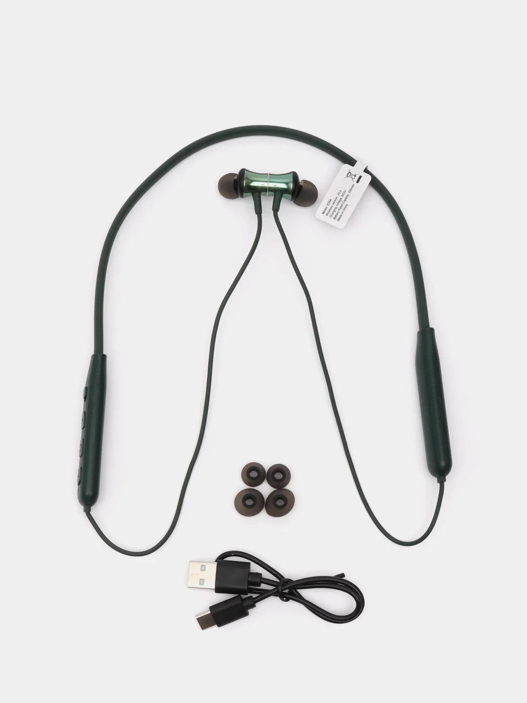 Тёмно-зелёный беспроводные наушники ДЛЯ СПОРТА Hoco ES64, вакуумные, BLUETOOTH