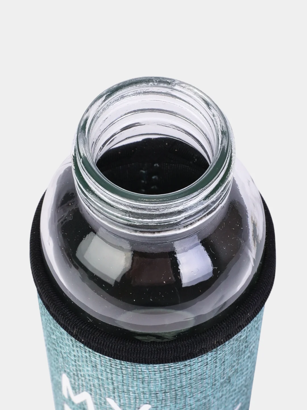 Бирюзовый бутылка для воды стеклянная, в чехле My bottle, 300 мл