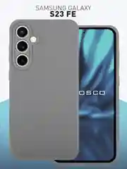 Молочный чехол для Samsung Galaxy S23 FE силиконовый ROSCO матовый / прозрачный с защитой камер