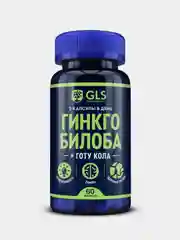 БАД к пище GLS Pharmaceuticals "Гинкго билоба + Готу кола", 60 капсул