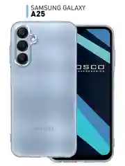 Чехол для Samsung Galaxy A25 матовый / прозрачный ROSCO силиконовый, бортик вокруг камер