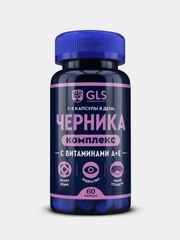 БАД к пище GLS Pharmaceuticals "Черника+A+E", 60 капсул