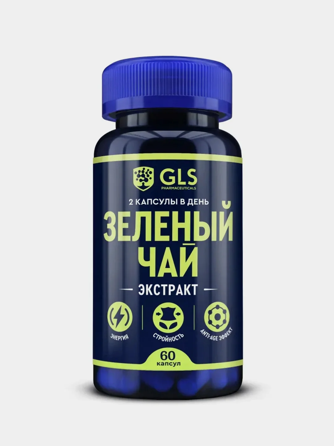 БАД к пище GLS Pharmaceuticals "Зеленый чай", 60 капсул