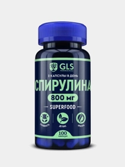 БАД к пище GLS Pharmaceuticals "Спирулина GLS", 400 мг, 100 капсул