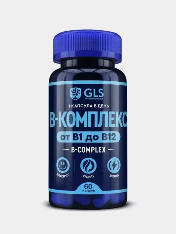 БАД к пище GLS Pharmaceuticals "В-комплекс", 60 капсул