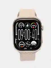 Серебряный смарт-часы HK 9 Pro Plus, Amoled экран, с поддержкой звонков и смс, 45 мм