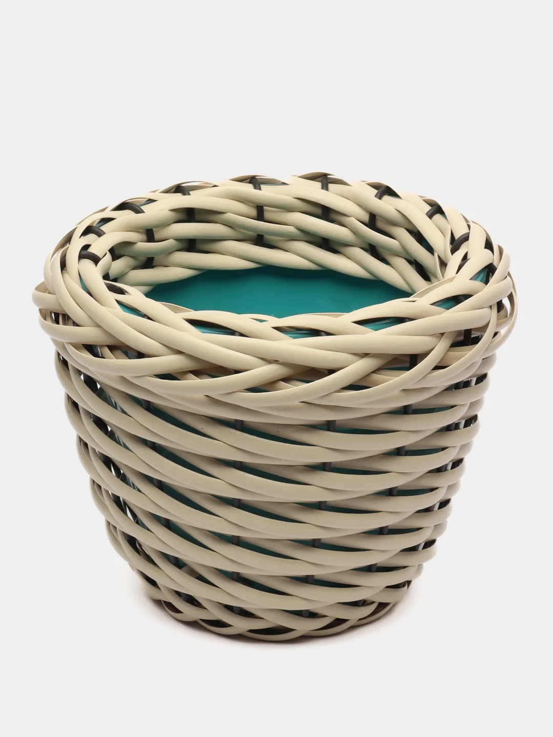 Белый кашпо для декора, из ротанга, 5 л