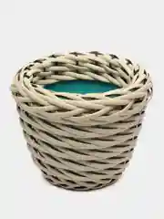 Белый кашпо для декора, из ротанга, 5 л