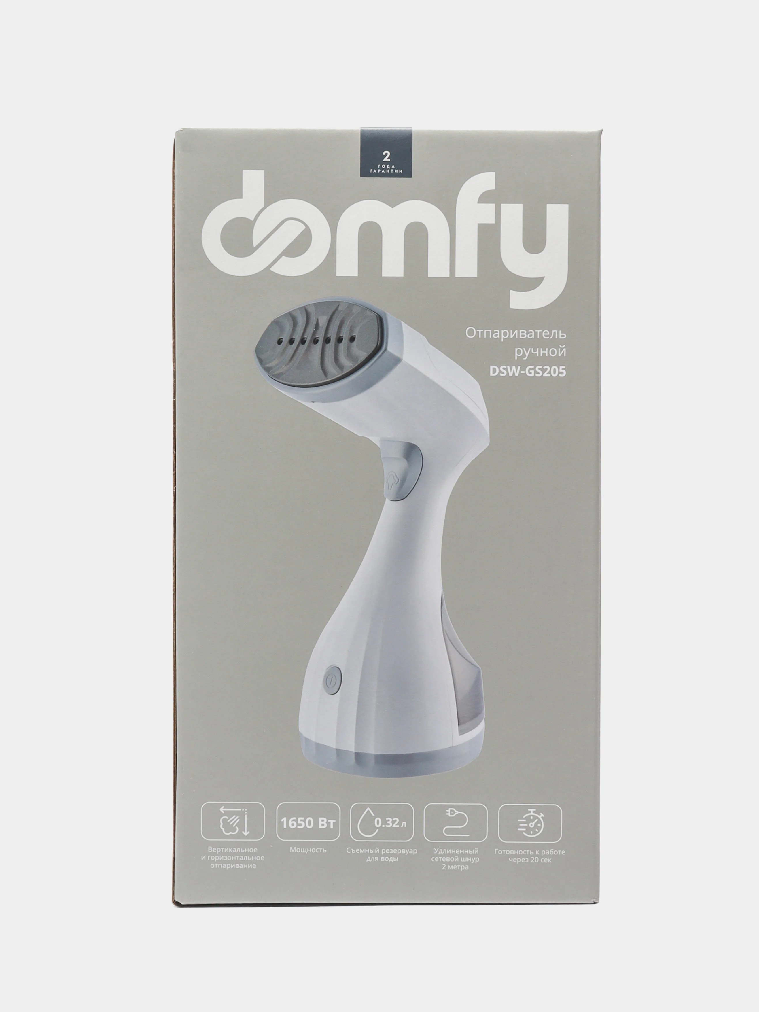 Отпариватель ручной DOMFY DSW-GS205, белый / серый