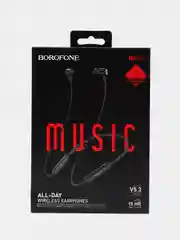 Черный bluetooth-наушники с дугой BOROFONE BE58, БОЛЕЕ 15 ЧАСОВ МУЗЫКИ, МАГНИТНАЯ ФИКСАЦИЯ