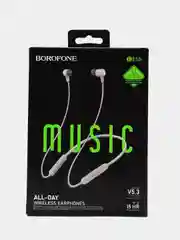 Серый bluetooth-наушники с дугой BOROFONE BE58, БОЛЕЕ 15 ЧАСОВ МУЗЫКИ, МАГНИТНАЯ ФИКСАЦИЯ