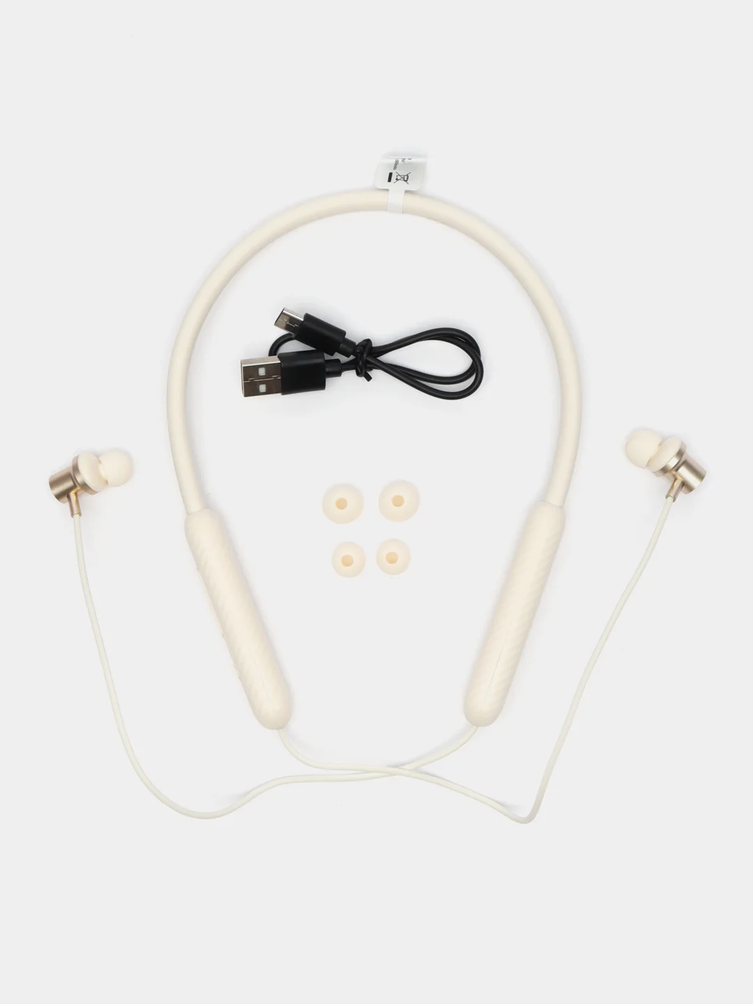 Белый bluetooth-наушники вакуумные с дугой hoco ES70, спортивные наушники 80 ЧАСОВ В РАБОТЕ