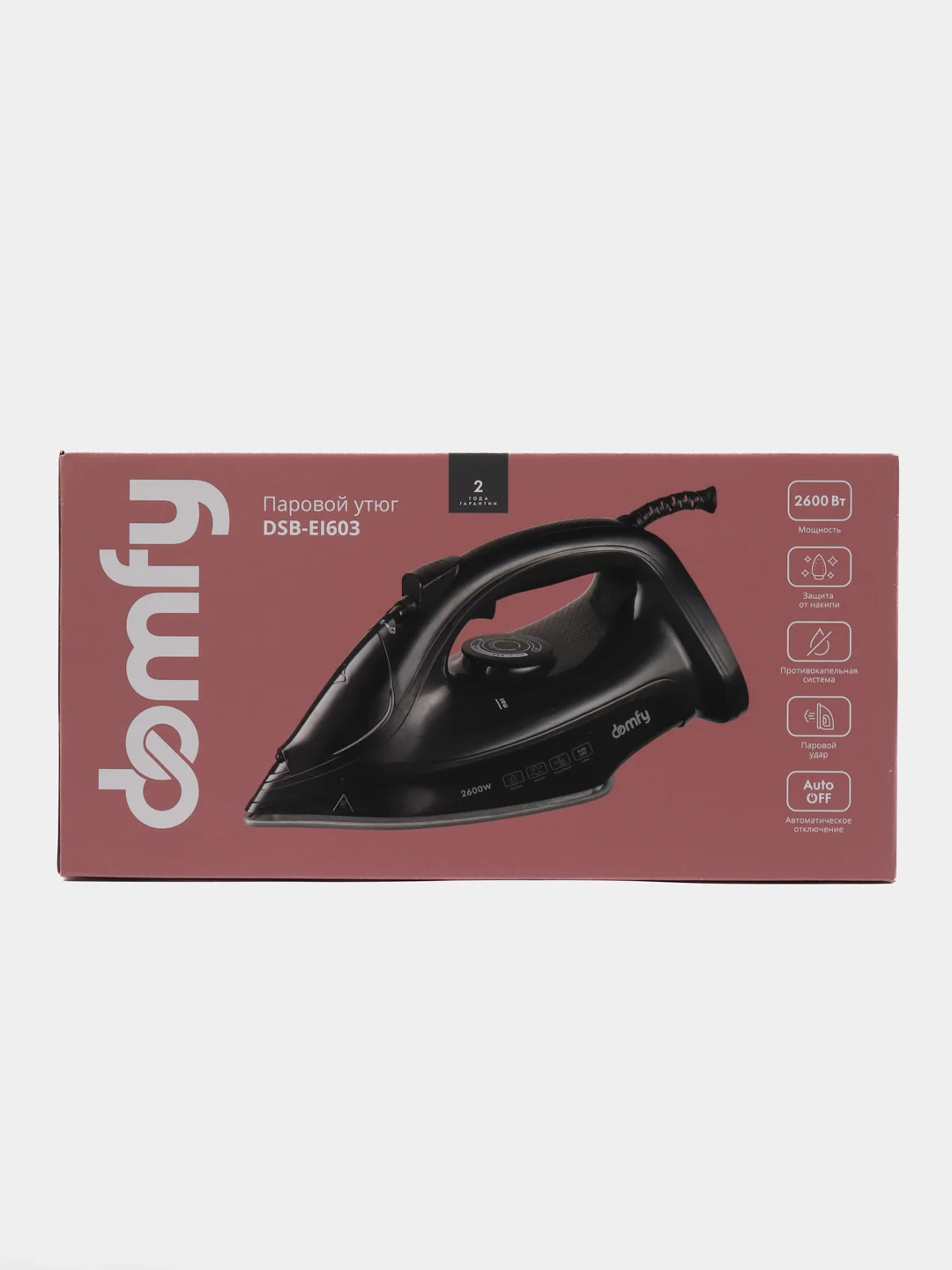 Утюг DOMFY DSB-EI603, 2600Вт, черный/красный