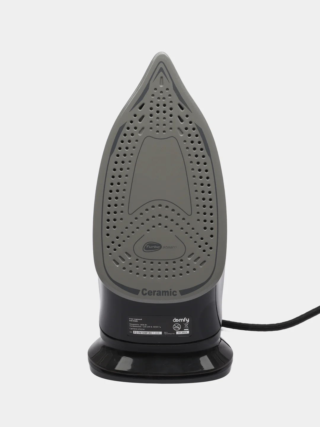 Утюг DOMFY DSB-EI603, 2600Вт, черный/красный