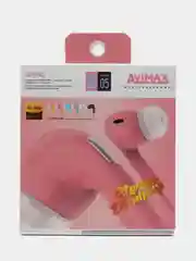 Красный наушники с микрофоном, с разъёмом Jack 3.5 mm, Avimax