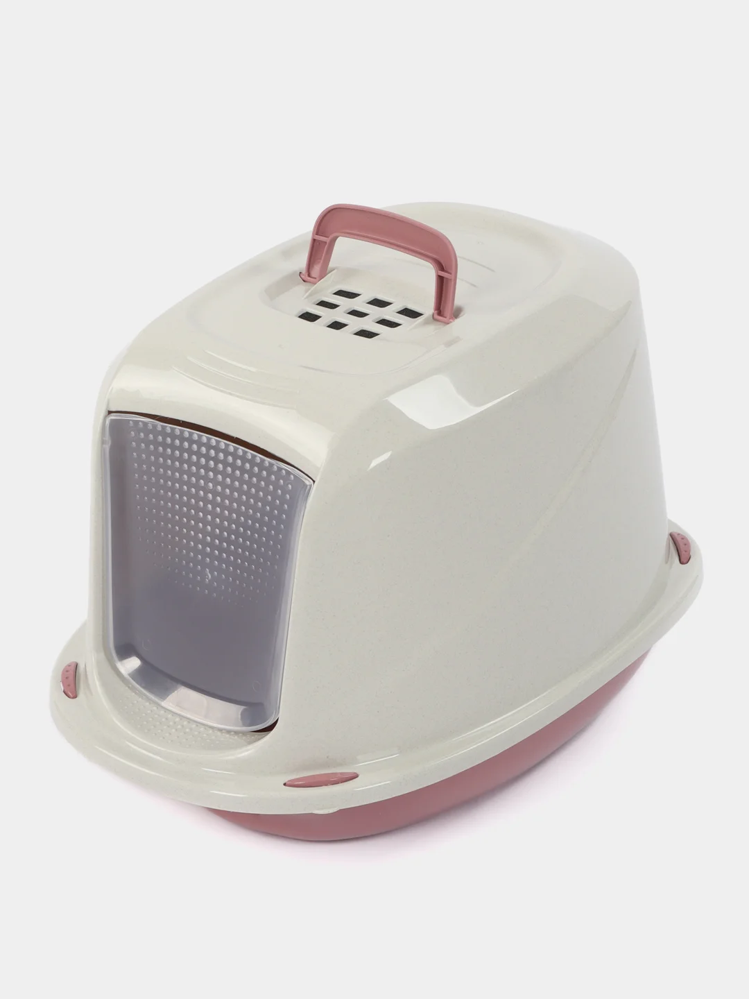 Розовый туалет для кошек закрытый  GEORPLAST GALAXY JAMBO