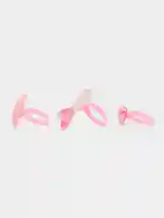 Кораллово-розовый набор колец для девочек, 3 шт, в коробочке, разные цвета и дизайны