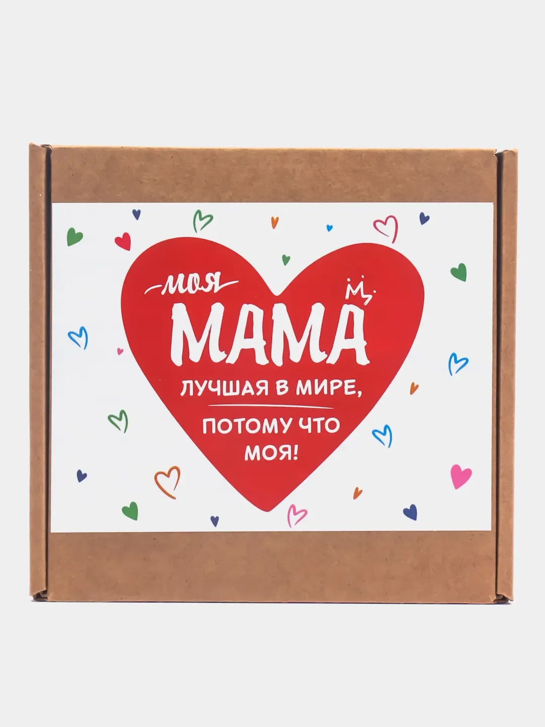 Коралловый подарочный набор маме: фартук + кружка