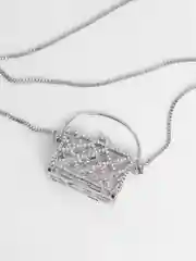 Серый украшение-цепочка (бодичейн, сотуар), на одежду (пиджак, платье), бусы "жемчуг",  сердце