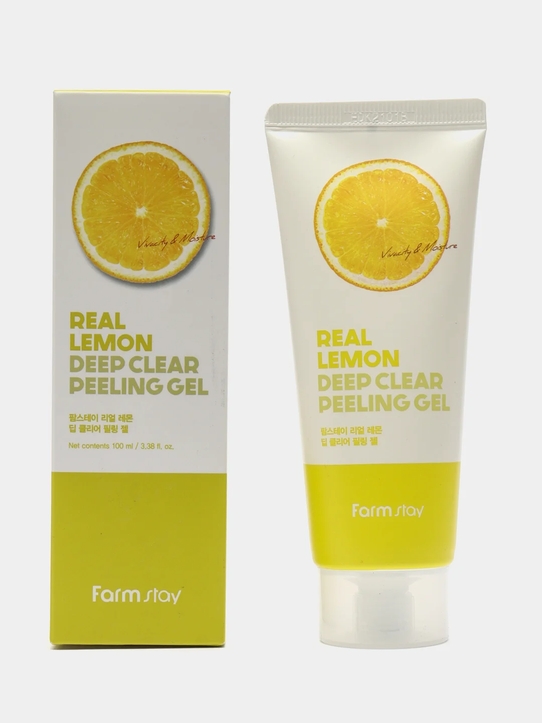 Пилинг скатка с экстрактом лимона Farm Stay real lemon.100ml .Корея