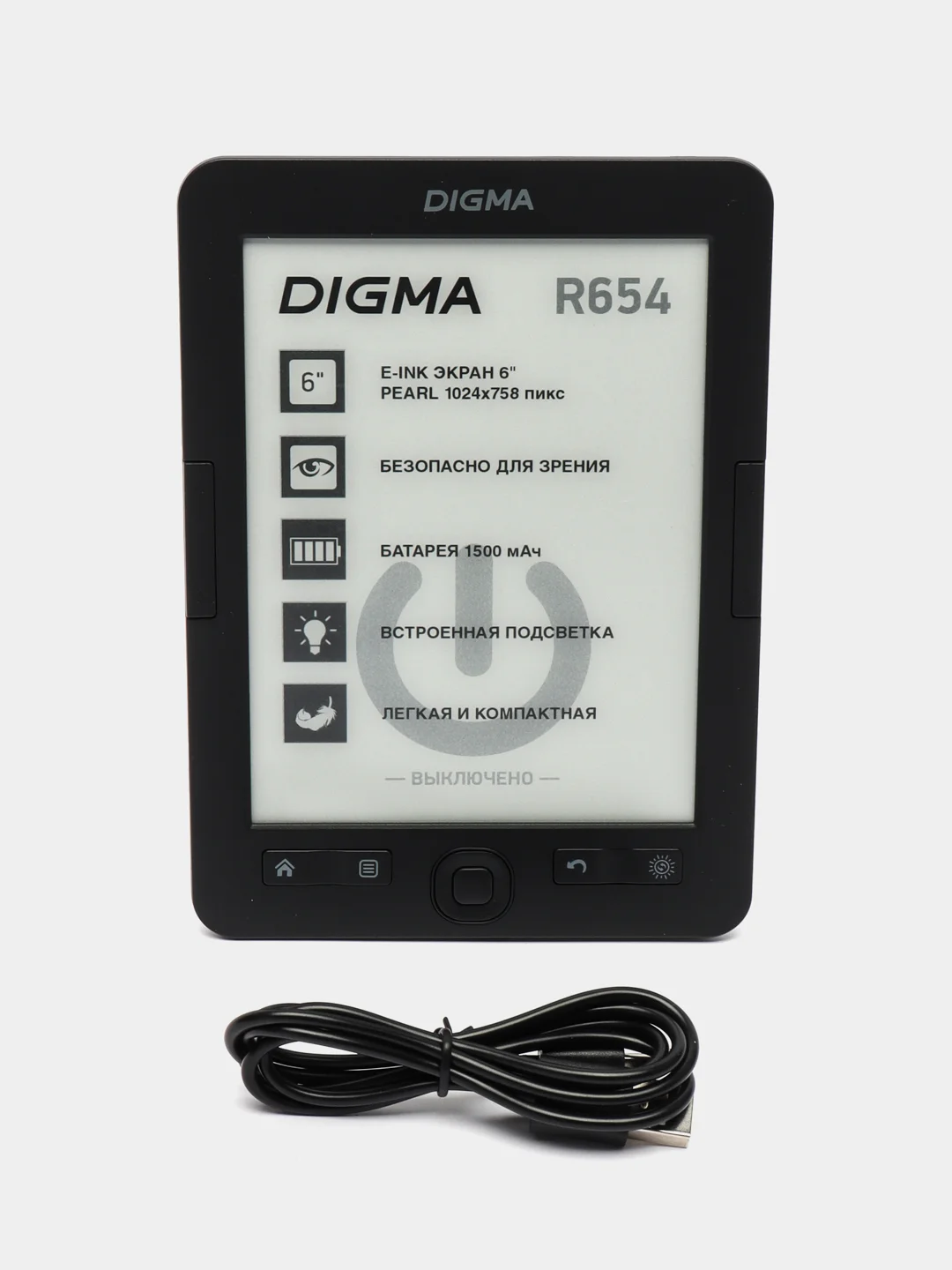 Электронная книга Digma R654, 6", графит