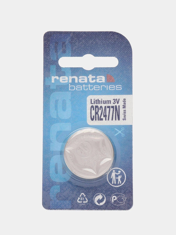 Элемент питания CR2477N RENATA, 3В литиевые, блистер, 5/10