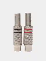Разъем RCA гнездо тюльпан металл 2 штуки (красный + черный)