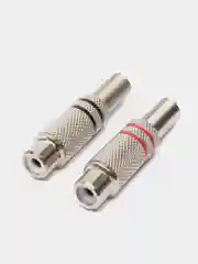 Разъем RCA гнездо тюльпан металл 2 штуки (красный + черный)