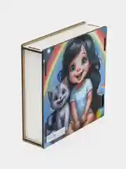 Деревянные пазлы Девочка и котенок