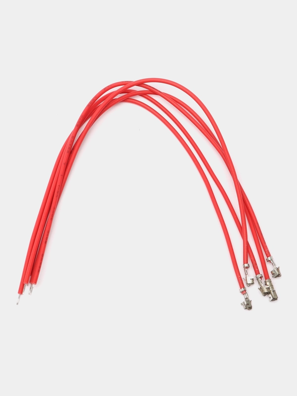 Контакт H 2.54мм с проводом 15см для разъема XH2.54 (красный 26AWG) (5 штук)