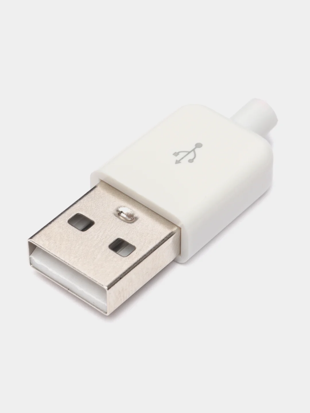 5 штук Штекер USB в корпусе белый разъем юсб на кабель