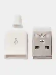 5 штук Штекер USB в корпусе белый разъем юсб на кабель