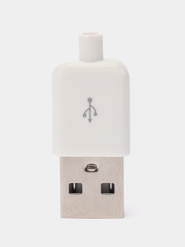 5 штук Штекер USB в корпусе белый разъем юсб на кабель